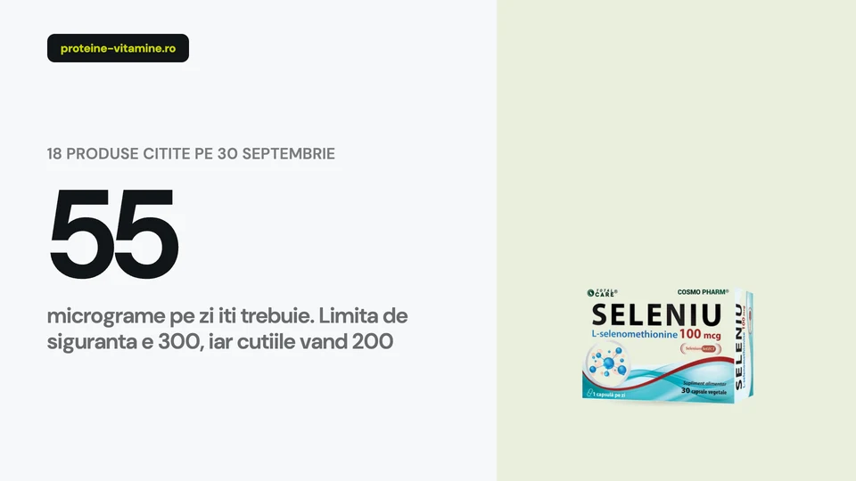 Cutii cu seleniu in doze de la 50 la 200 de micrograme