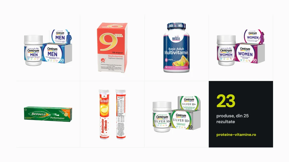 Cutii de multivitamine comparate