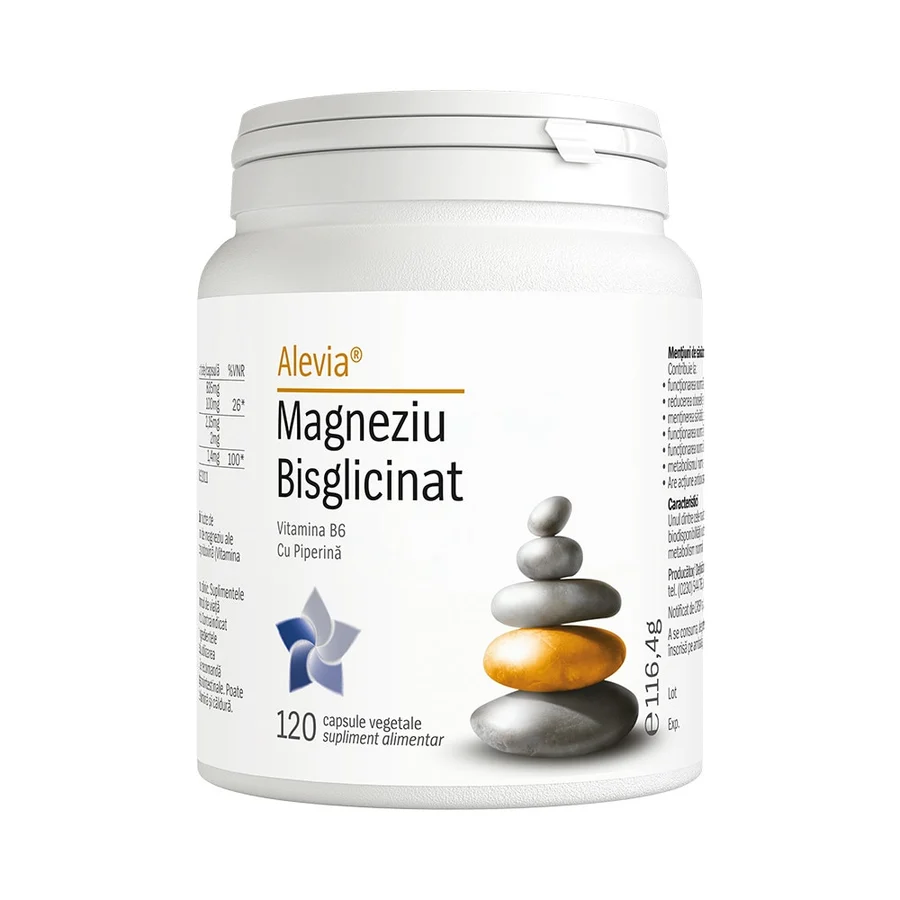 Magneziu Bisglicinat, Alevia, 120 capsule vegetale