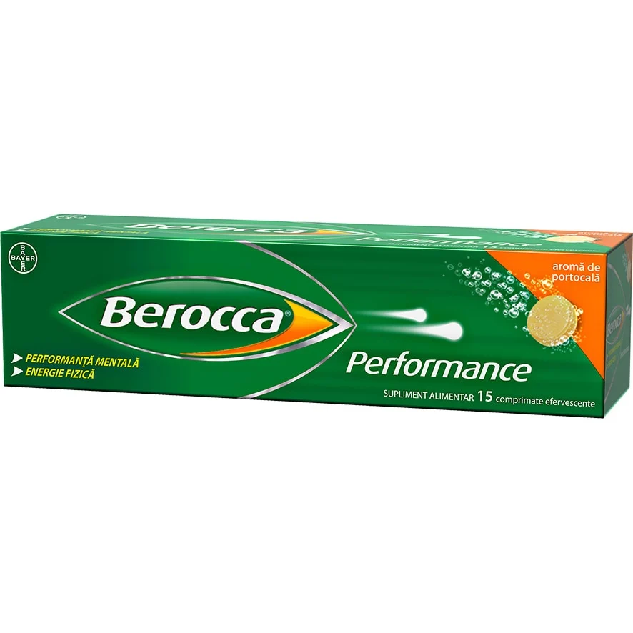 Multivitamine Berocca Performance, 15 comprimate efervescente, Bayer