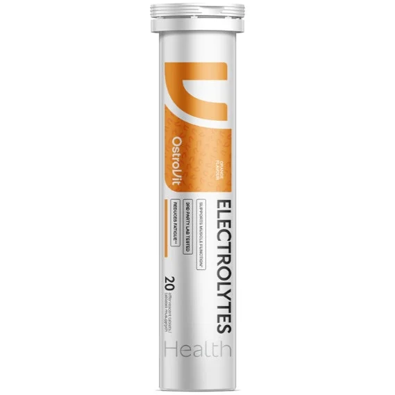 OstroVit Electrolyte Orange, supliment alimentar pentru mentinerea echilibrului hidric si electrolitic, cu potasiu, sodiu, glucoza si vitamina C, 20 tablete efervescente