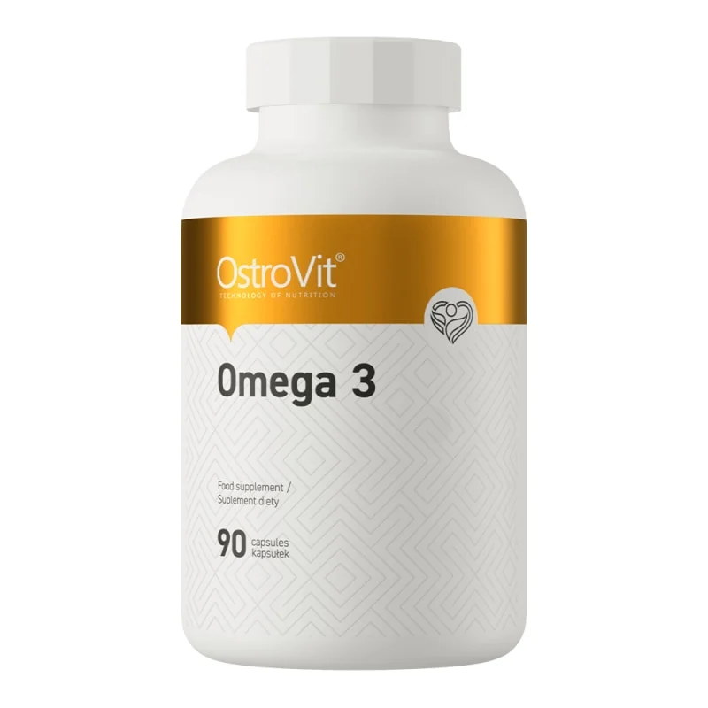 OstroVit Omega 3, supliment alimentar pentru sustinerea sanatatii inimii si functionarea normala a creierului, 1000 mg ulei de peste per portie, 90 capsule