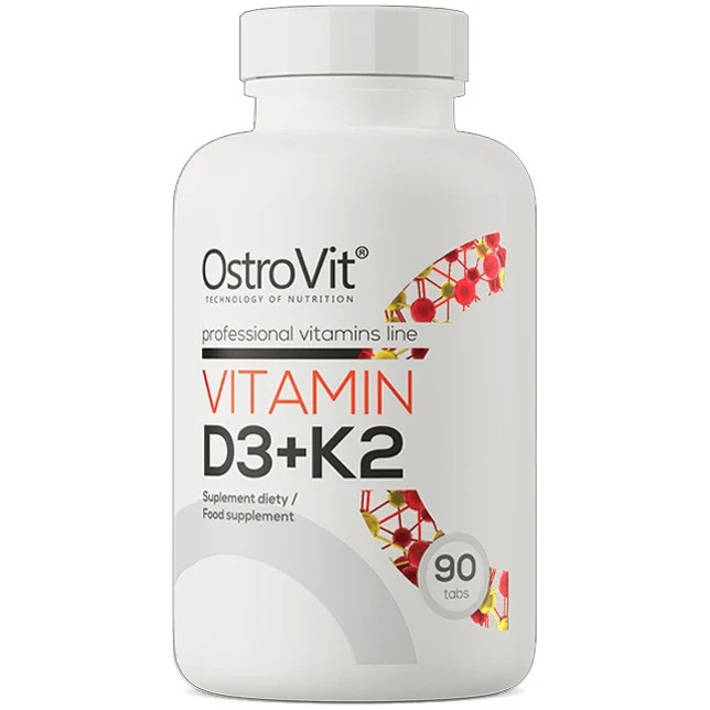 OstroVit Vitamin D3 + K2, supliment alimentar pentru sustinerea sanatatii oaselor si functionarea normala a sistemului imunitar, 2000 UI vitamina D3 si 100 µg vitamina K2 per tableta, 90 tablete