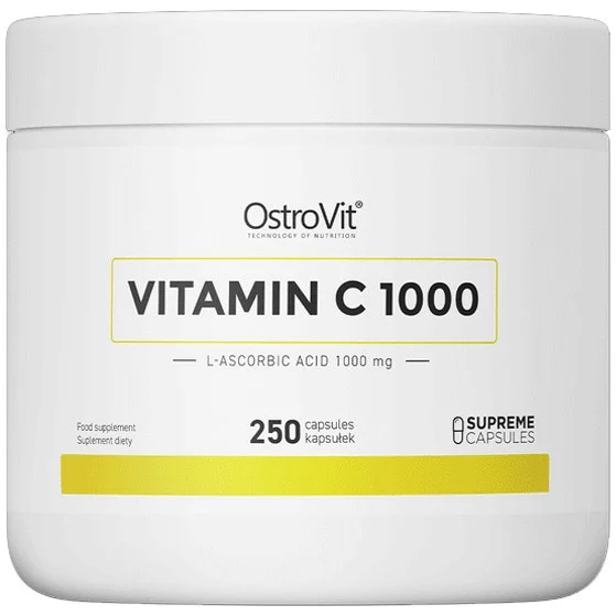 OstroVit Vitamina C 1000 mg, supliment alimentar pentru sustinerea sistemului imunitar si protectie antioxidanta, 1000 mg vitamina C per capsula, 250 capsule