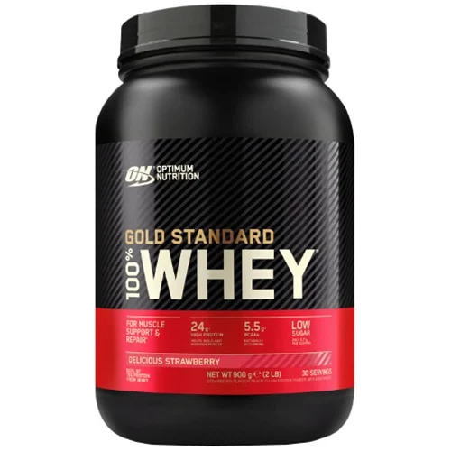 Proteine din zer, pudra proteica Optimum Nutrition, ON 100% Whey Gold Standard, aroma capsuni,780g