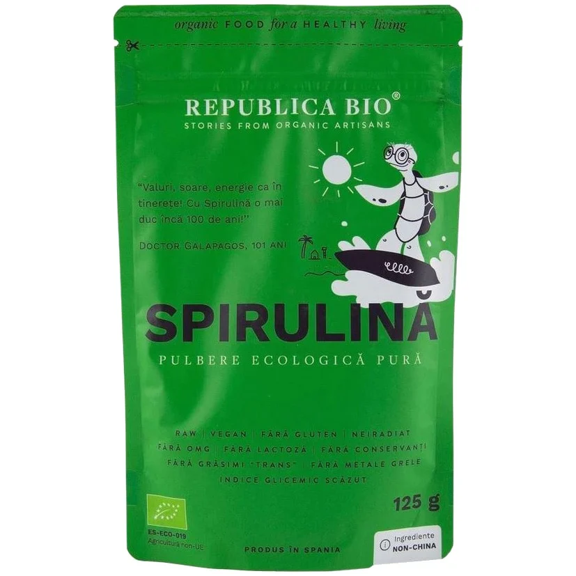 Spirulina, pulbere ecologica pura Republica BIO, 125 g