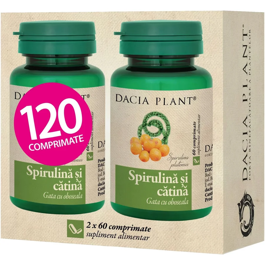 Spirulina si Catina, Dacia Plant, 120 comprimate