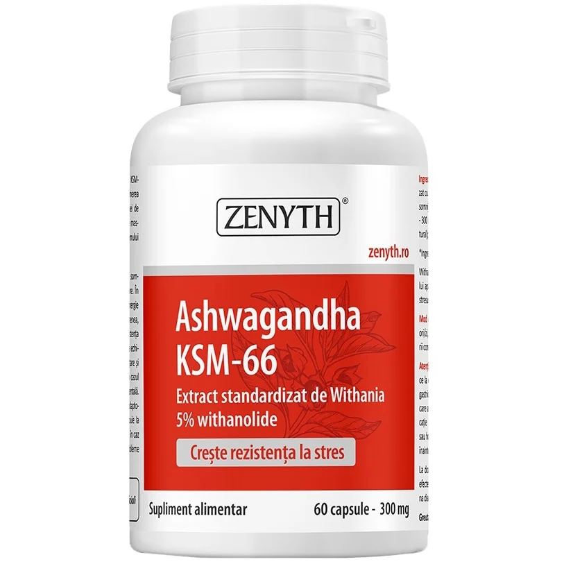 Supliment alimentar Ashwagandha KSM-66, Zenyth, 60 capsule