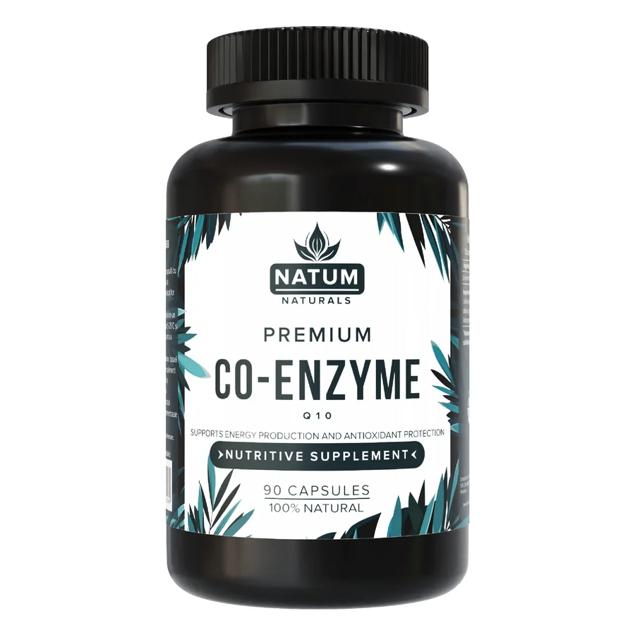 Supliment Alimentar Coenzima Q10 Premium, NATUM NATURALS®, Fara BSE si TSE, Vitamine, Minerale, Natural, Nutritie, Absorbtie Optima, Sustine Energia Celulara, Vegan, Antioxidant Puternic, Creste Rezistenta, Usor Inghitit, Cure 90 Zile, 90 Capsule