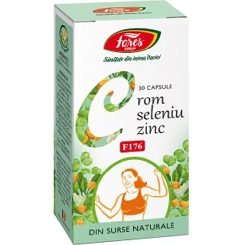 Supliment alimentar Crom+Seleniu+Zinc, 30 capsule