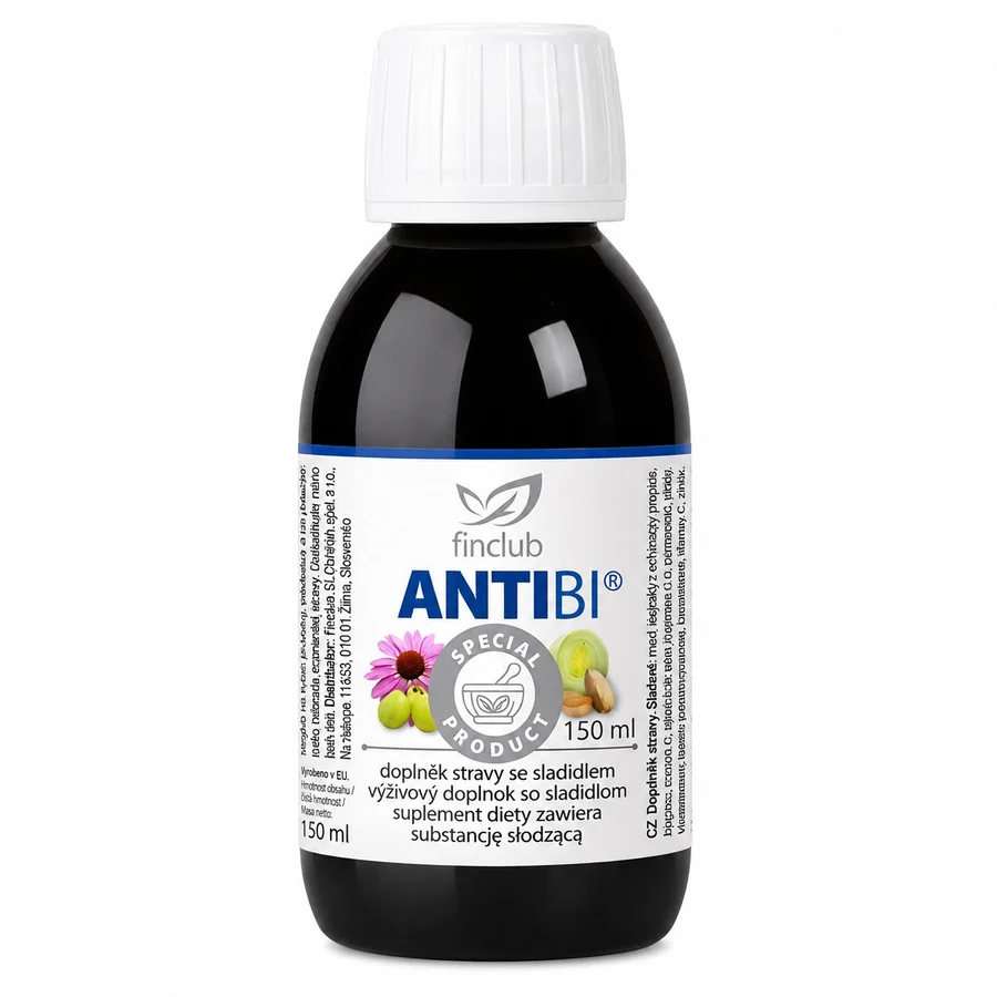 Supliment alimentar fin ANTIBI, 150 ml, amestec din extracte naturale cu propolis, echinacea si oregano