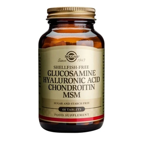 Supliment alimentar Glucozamina, acid hialuronic, condroitina si MSM Solgar, 60 comprimate