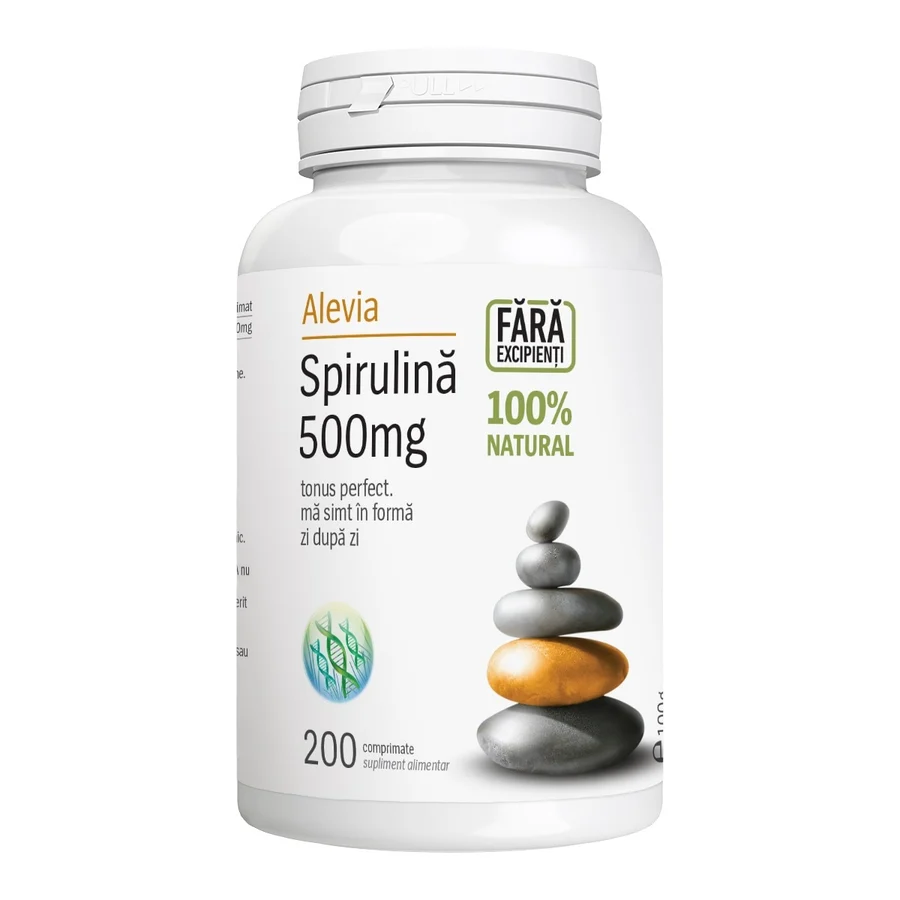Supliment alimentar Spirulina 500 mg Alevia, 200 comprimate