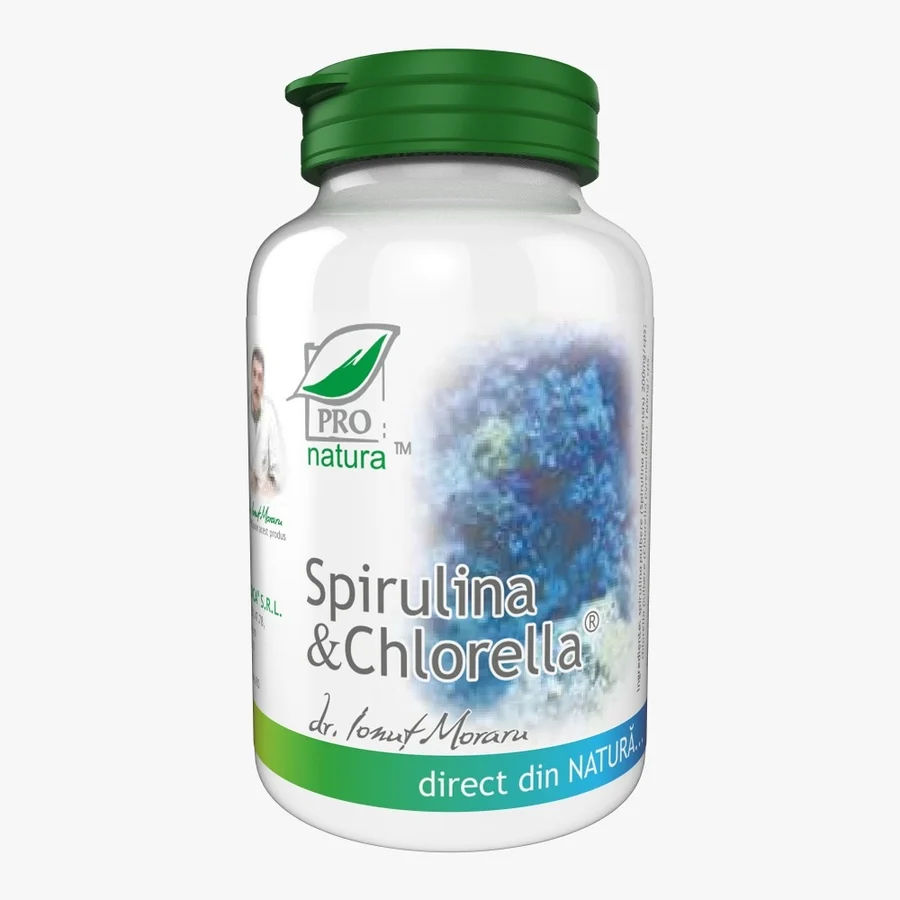 Supliment alimentar Spirulina & Chlorella, Pro Natura, 60 Capsule