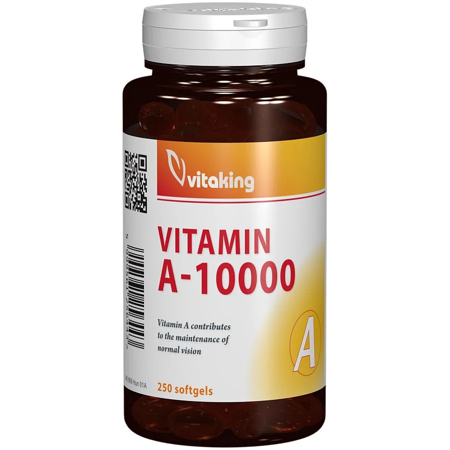 Supliment alimentar Vitamina A 10.000 UI, Vitaking, 250 capsule gelatinoase
