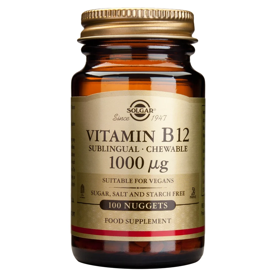 Supliment alimentar Vitamina B12 1000µg masticabila sublinguala Solgar, 100 tablete