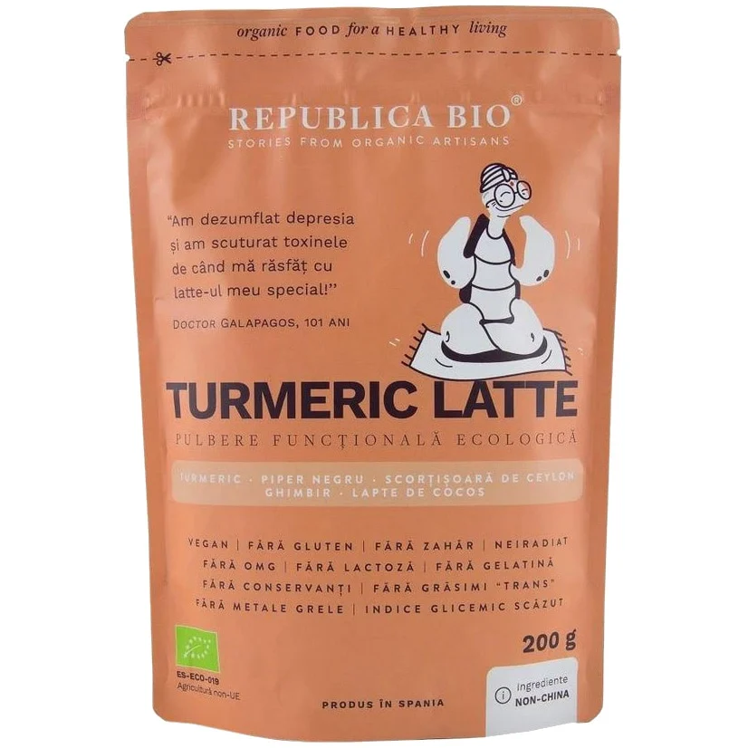 Turmeric Latte, pulbere functionala ecologica Republica BIO, 200 g